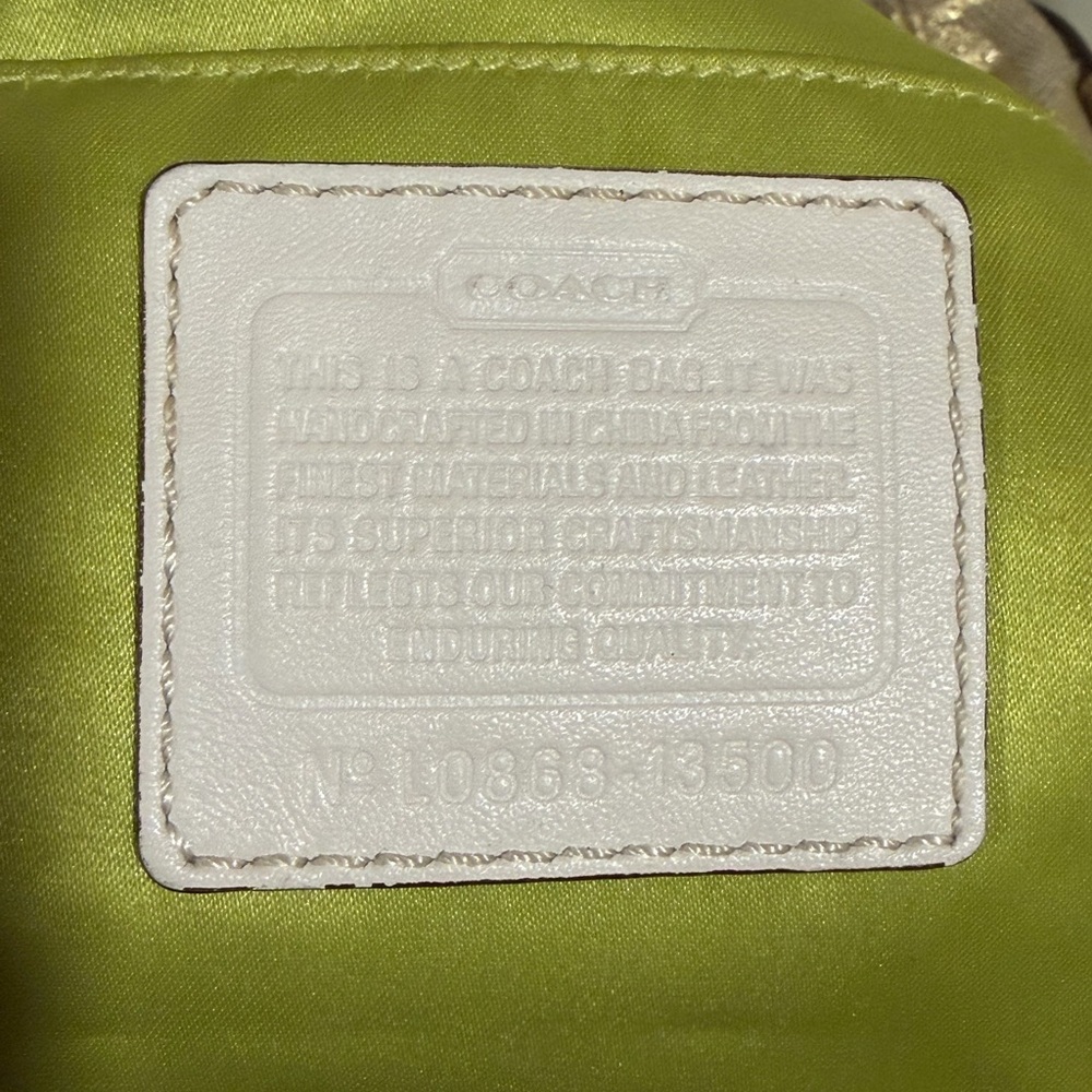 Coach Zoe Gold Signature Shoulder Bag - Picture 9 of 13